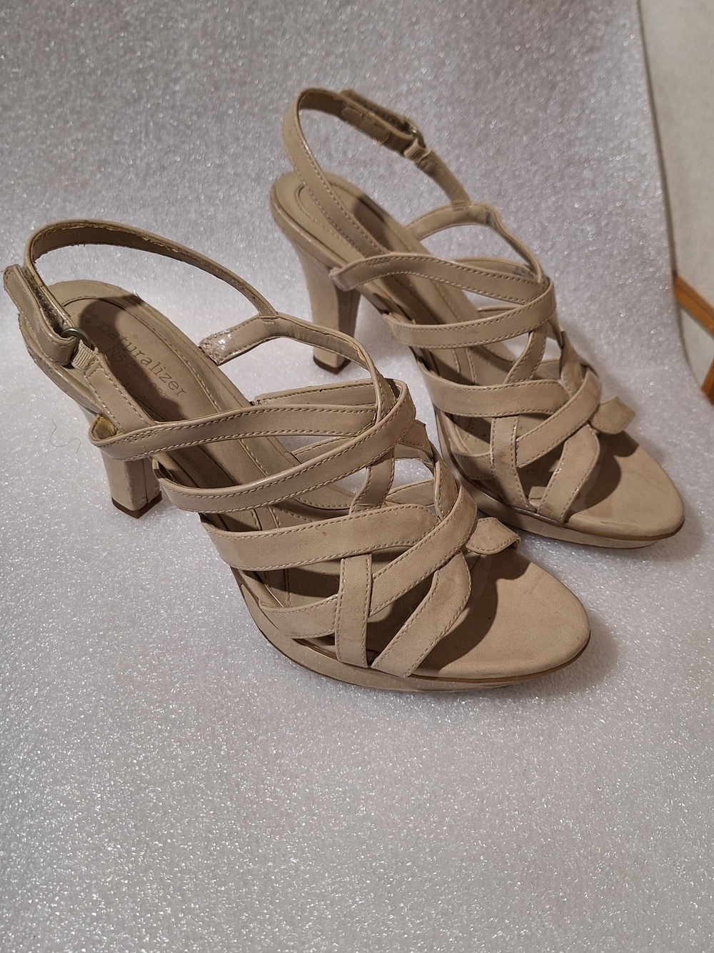 Naturalizer Taupe Strappy Slingback Heels